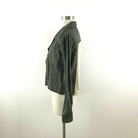 Sound & Matter Jacket Women M Green Beige Crochet - Picture 2 of 7